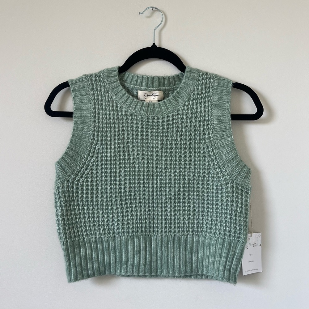 Jessica Simpson XS Green Knit Sleeveless Sweater